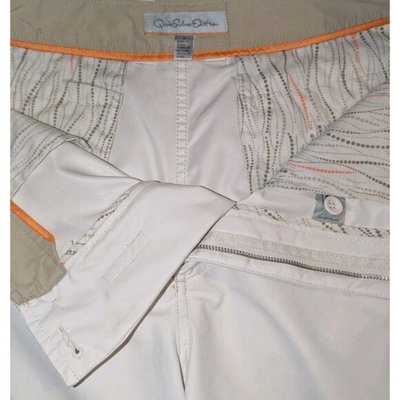 Quiksilver Edition Ivory Cargo Shorts Men's Size 34 Lined Pockets Lightweight - Picture 6 of 8